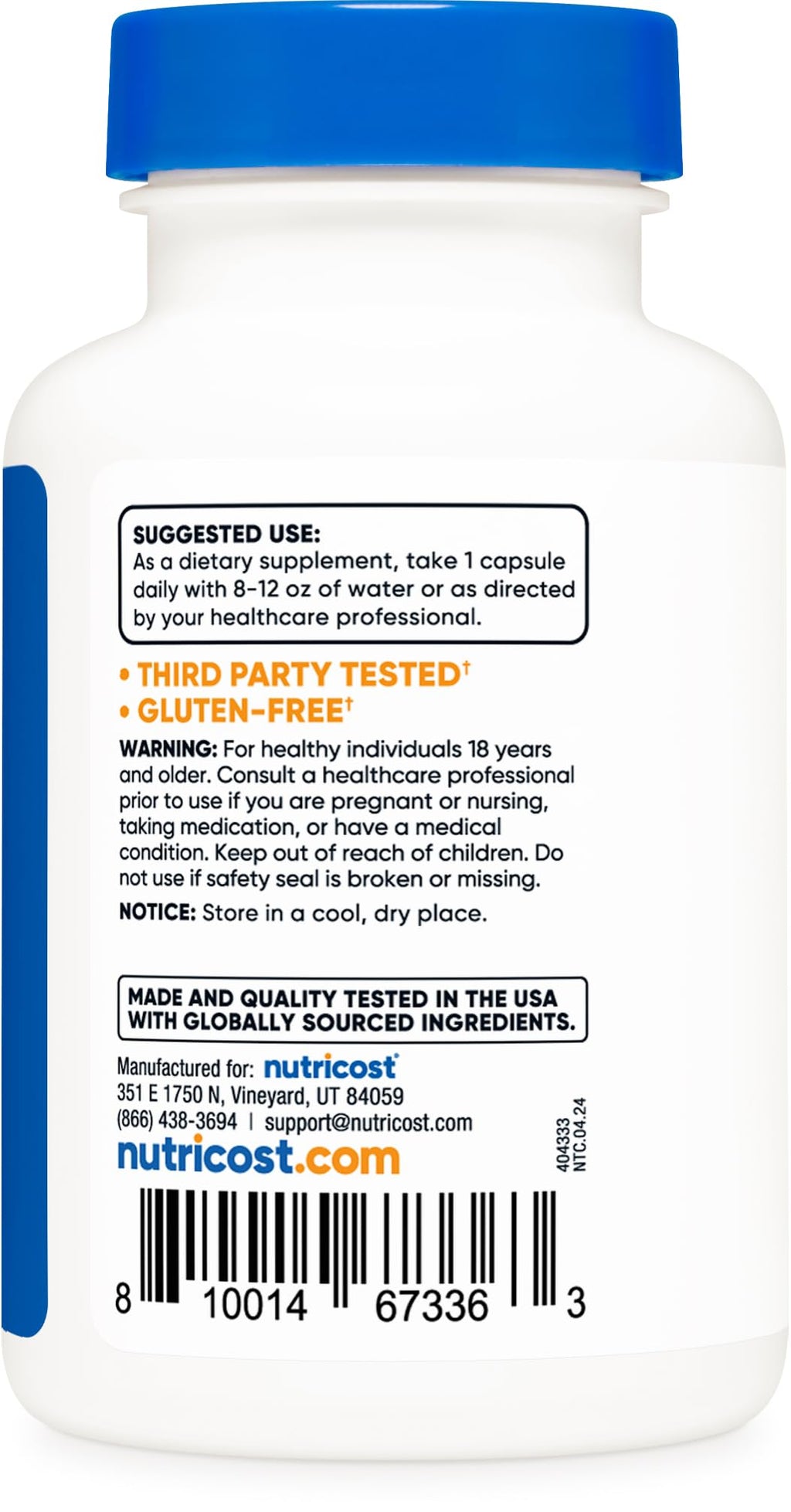 Nutricost Lithium Orotate 5mg, 120 Capsules - Veggie Caps, Non-GMO, Gluten Free - FENGGESTORE20