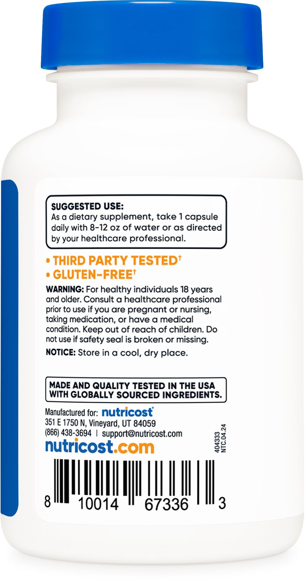Nutricost Lithium Orotate 5mg, 120 Capsules - Veggie Caps, Non-GMO, Gluten Free - FENGGESTORE20