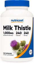 Nutricost Milk Thistle Extract 240 Capsules for 240 Servings Per Bottle - Vegan, GMO Free and Gluten Free - FENGGESTORE20