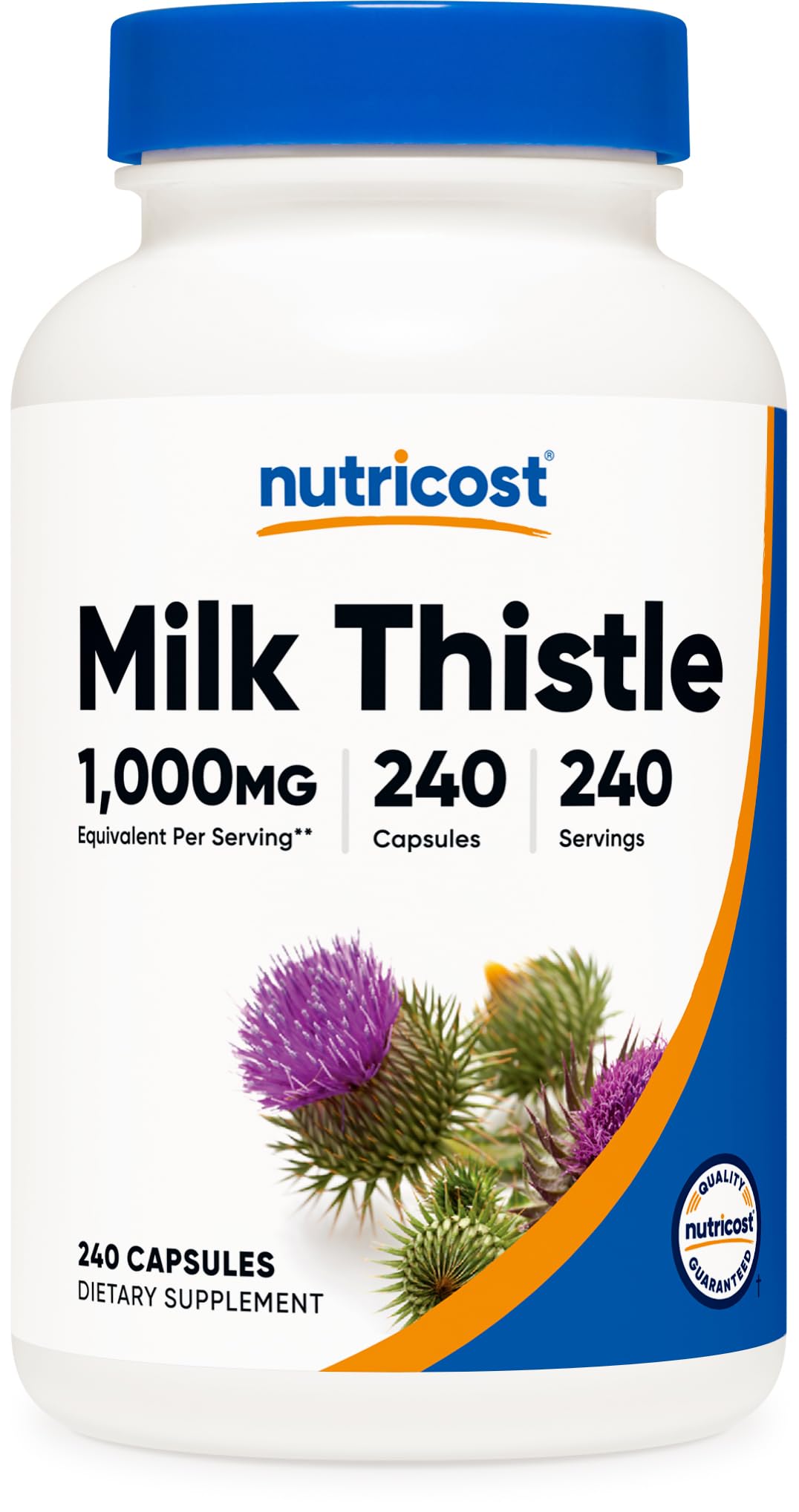 Nutricost Milk Thistle Extract 240 Capsules for 240 Servings Per Bottle - Vegan, GMO Free and Gluten Free - FENGGESTORE20