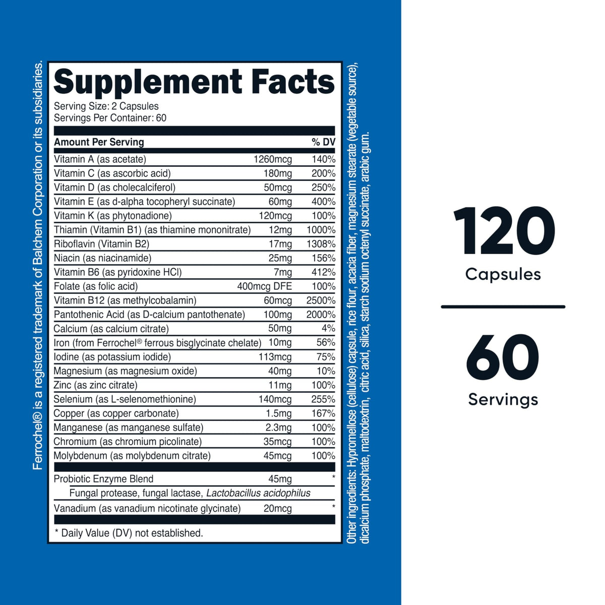 Nutricost Multivitamin with Probiotics 120 Vegetarian Capsules - Packed with Vitamins & Minerals - FENGGESTORE20