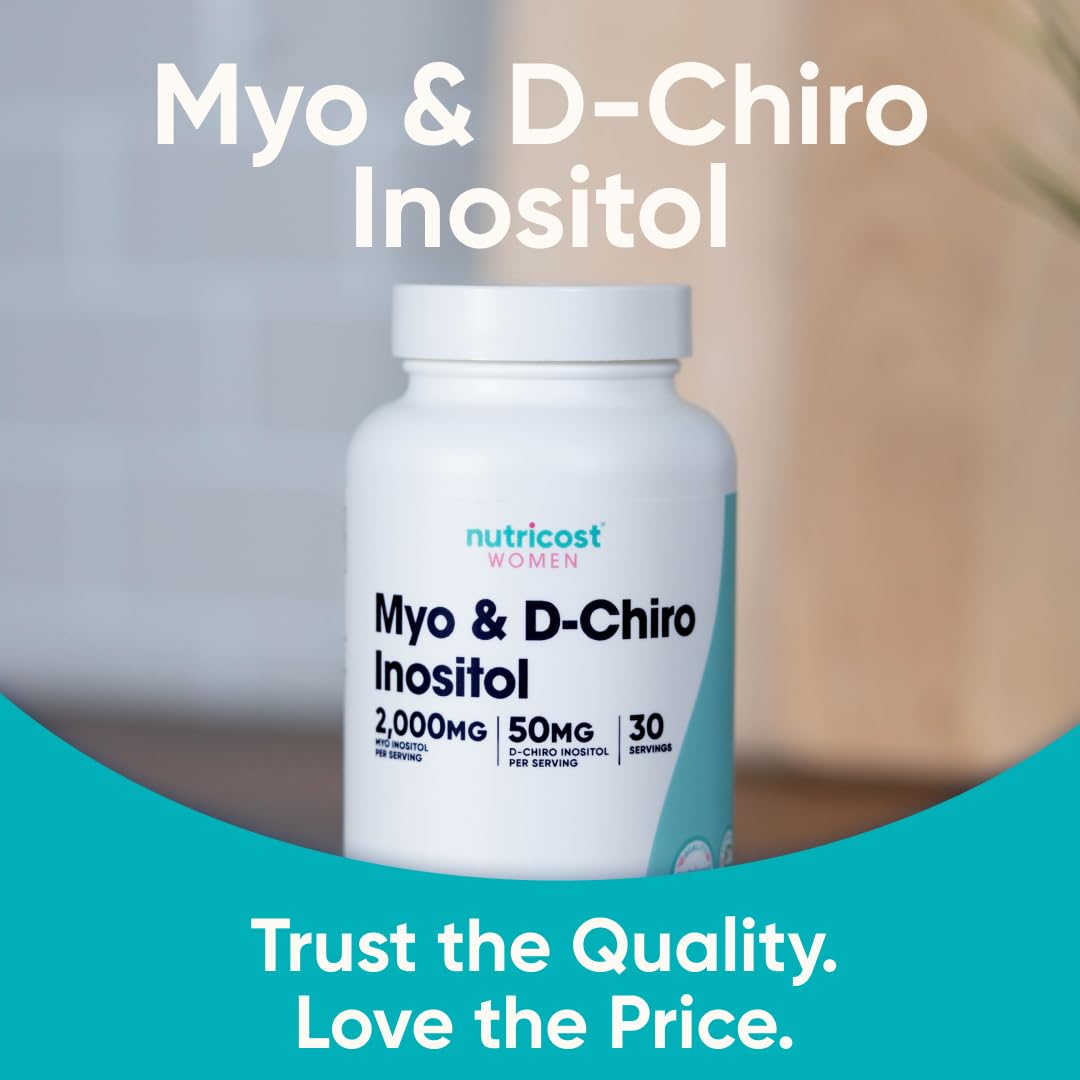 Nutricost Myo Inositol & D-Chiro Inositol for Women 2000mg, 120 Capsules, 2000mg Myo & 50mg D-Chiro Per Serving, 30 Servings - FENGGESTORE20