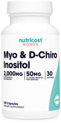 Nutricost Myo Inositol & D-Chiro Inositol for Women 2000mg, 120 Capsules, 2000mg Myo & 50mg D-Chiro Per Serving, 30 Servings - FENGGESTORE20