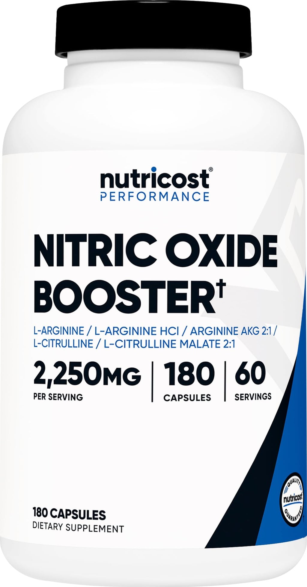 Nutricost Nitric Oxide Booster 2250mg, 180 Capsules - 750mg Per Casule, 60 Servings - Gluten Free and Non-GMO - FENGGESTORE20