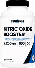 Nutricost Nitric Oxide Booster 2250mg, 180 Capsules - 750mg Per Casule, 60 Servings - Gluten Free and Non-GMO - FENGGESTORE20