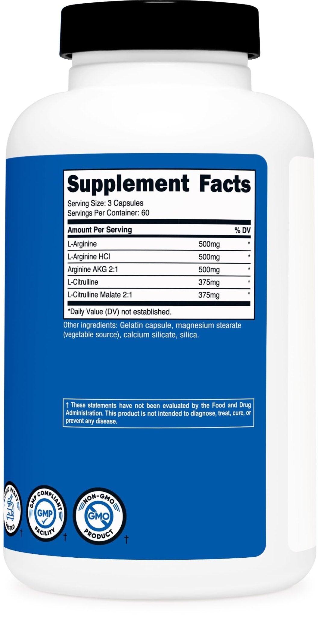 Nutricost Nitric Oxide Booster 2250mg, 180 Capsules - 750mg Per Casule, 60 Servings - Gluten Free and Non-GMO - FENGGESTORE20