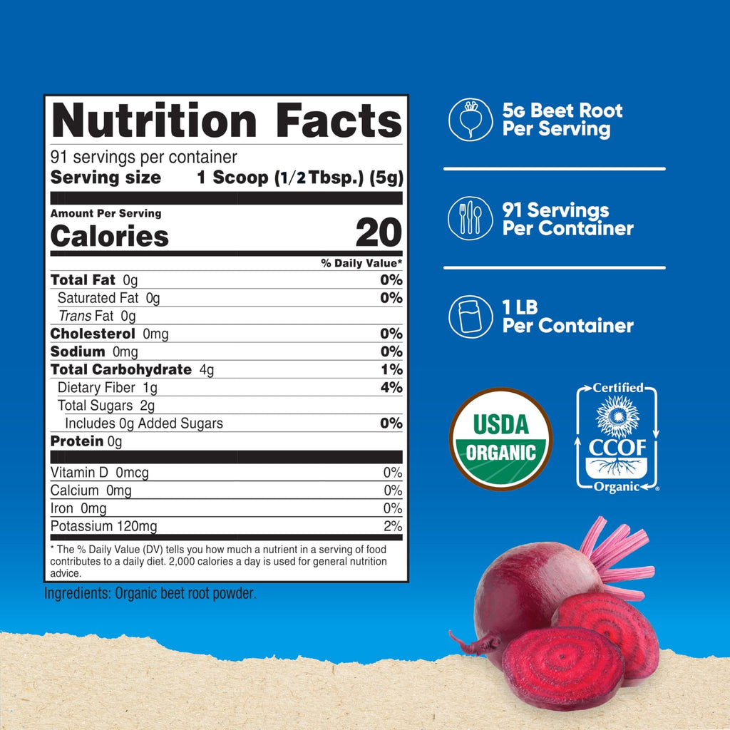 Nutricost Organic Beet Root Powder 1 LB - Vegan, Superfood, Certified USDA Organic - FENGGESTORE20