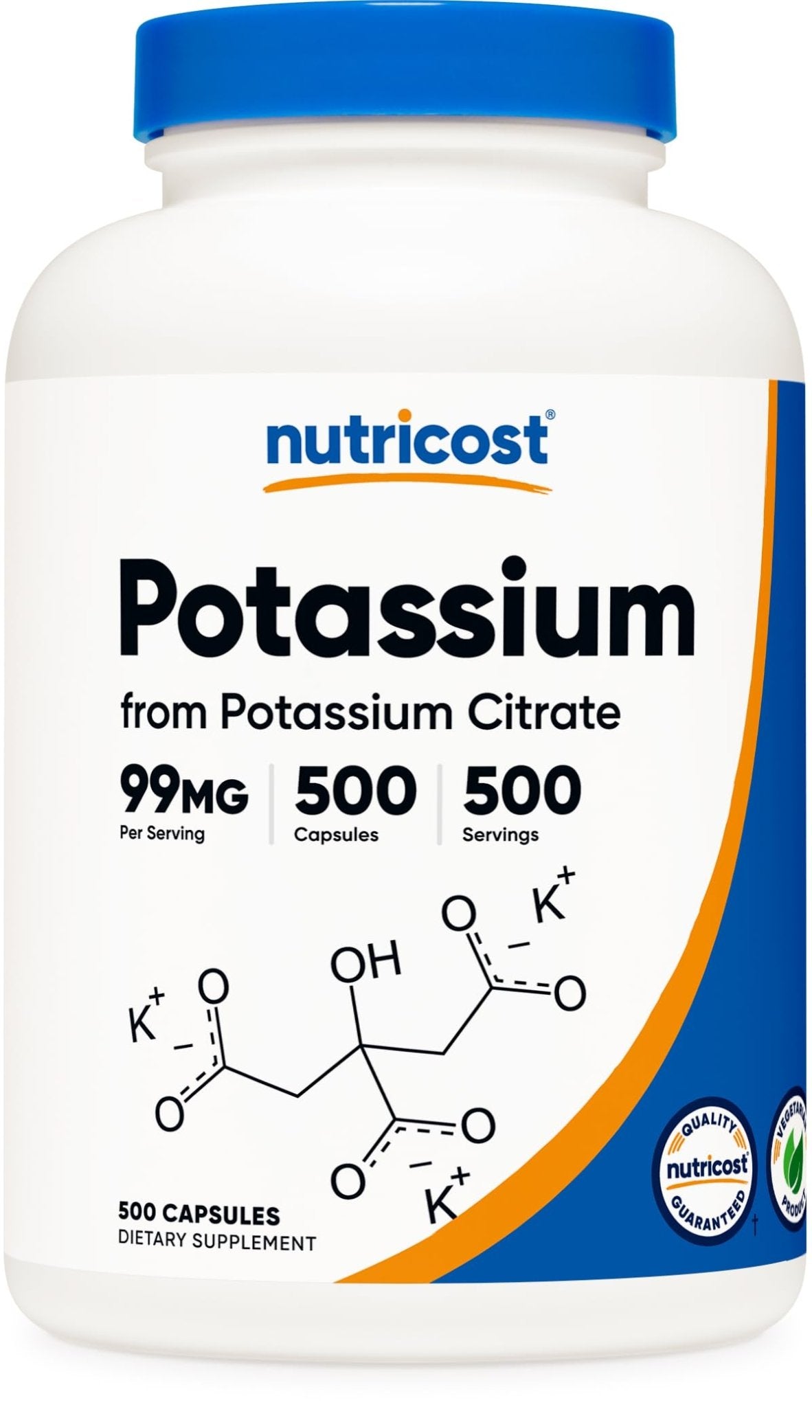 Nutricost Potassium Citrate 99mg, 500 Capsules - FENGGESTORE20