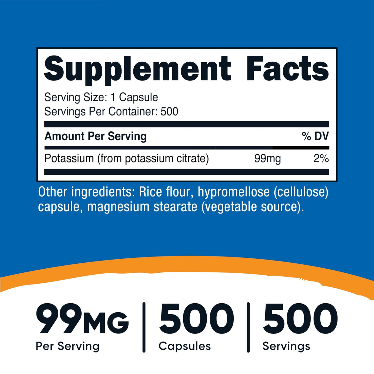 Nutricost Potassium Citrate 99mg, 500 Capsules - FENGGESTORE20