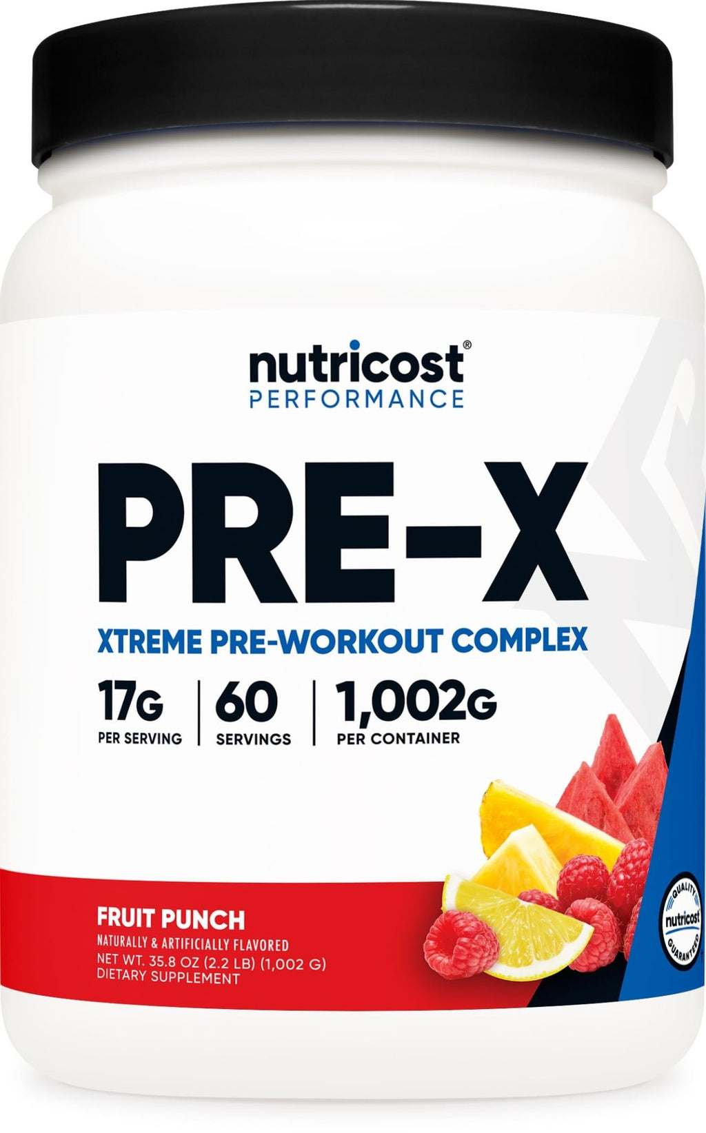Nutricost Pre-X Xtreme Pre-Workout Complex Powder, Fruit Punch, 60 Servings, Vegetarian, Non-GMO and Gluten Free - FENGGESTORE20