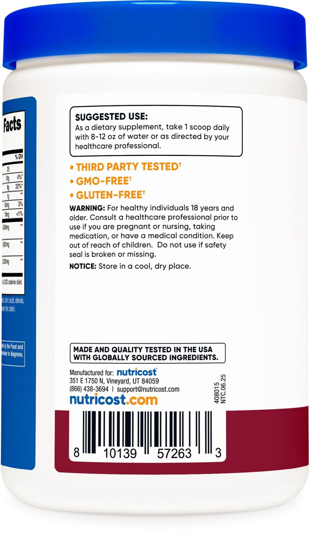 Nutricost Soluble Fiber (Berry Flavored) 30 Servings - Vegan, Non-GMO, Gluten Free - FENGGESTORE20