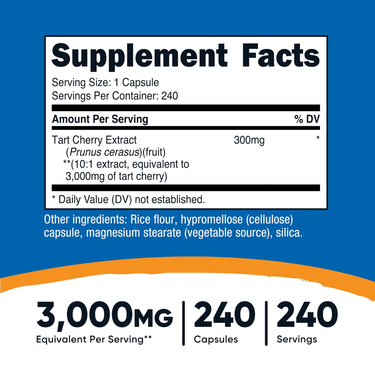 Nutricost Tart Cherry Extract 240 Vegetarian Capsules for 240 Servings per Bottle - Gluten Free, Non-GMO - FENGGESTORE20