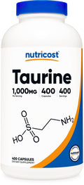 Nutricost Taurine 1000mg, 400 Capsules - FENGGESTORE20