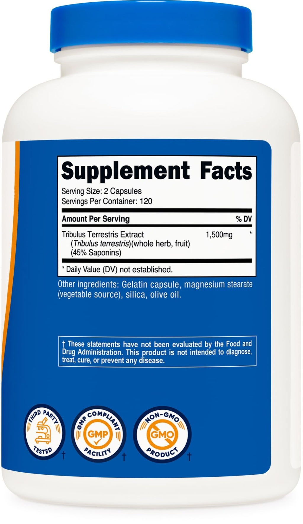 Nutricost Tribulus Terrestris Extract 1500mg, 240 Capsules - 45% Saponins, 120 Servings, Non-GMO, Gluten Free - FENGGESTORE20