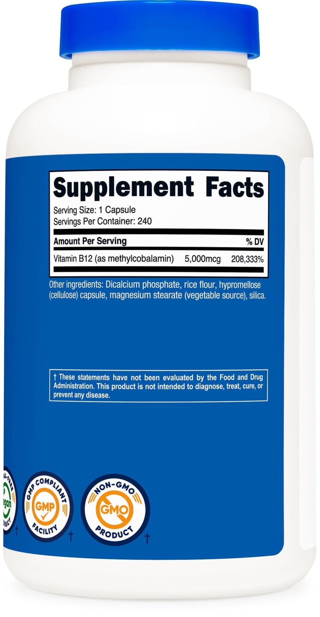Nutricost Vitamin B12 (Methylcobalamin) 5000mcg, 240 Capsules - Vegetarian Caps, Non-GMO, Gluten Free B12 Supplement - FENGGESTORE20