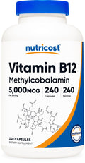 Nutricost Vitamin B12 (Methylcobalamin) 5000mcg, 240 Capsules - Vegetarian Caps, Non-GMO, Gluten Free B12 Supplement - FENGGESTORE20