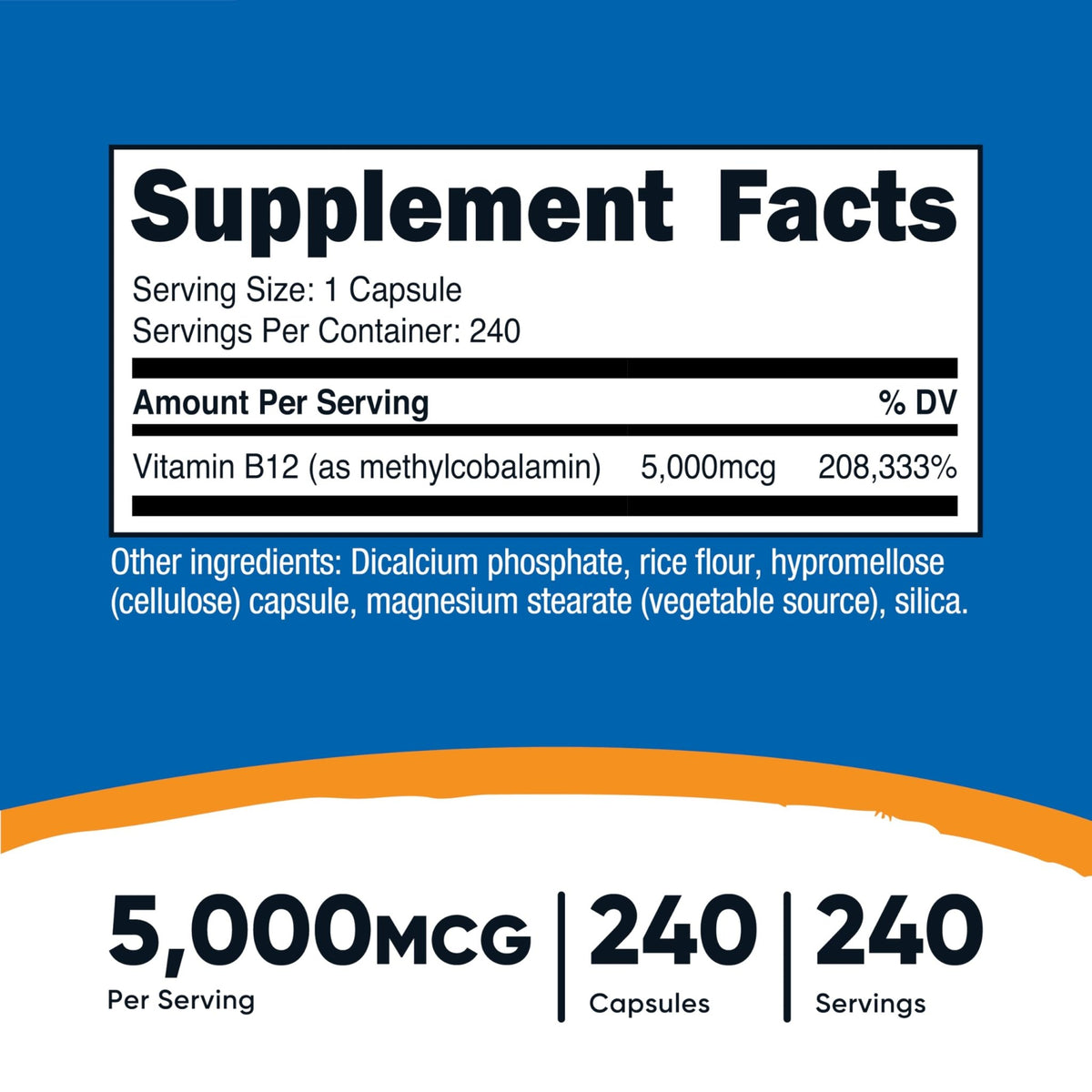 Nutricost Vitamin B12 (Methylcobalamin) 5000mcg, 240 Capsules - Vegetarian Caps, Non-GMO, Gluten Free B12 Supplement - FENGGESTORE20