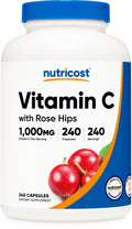 Nutricost Vitamin C with Rose Hips 1025mg, 240 Capsules - Vitamin C 1,000mg, Rose Hips 25mg, Premium - FENGGESTORE20