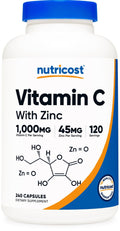 Nutricost Vitamin C with Zinc Capsules, 120 Servings - 1000mg, 45mg Zinc, Non-GMO, Gluten Free Vitamin C Supplement - FENGGESTORE20
