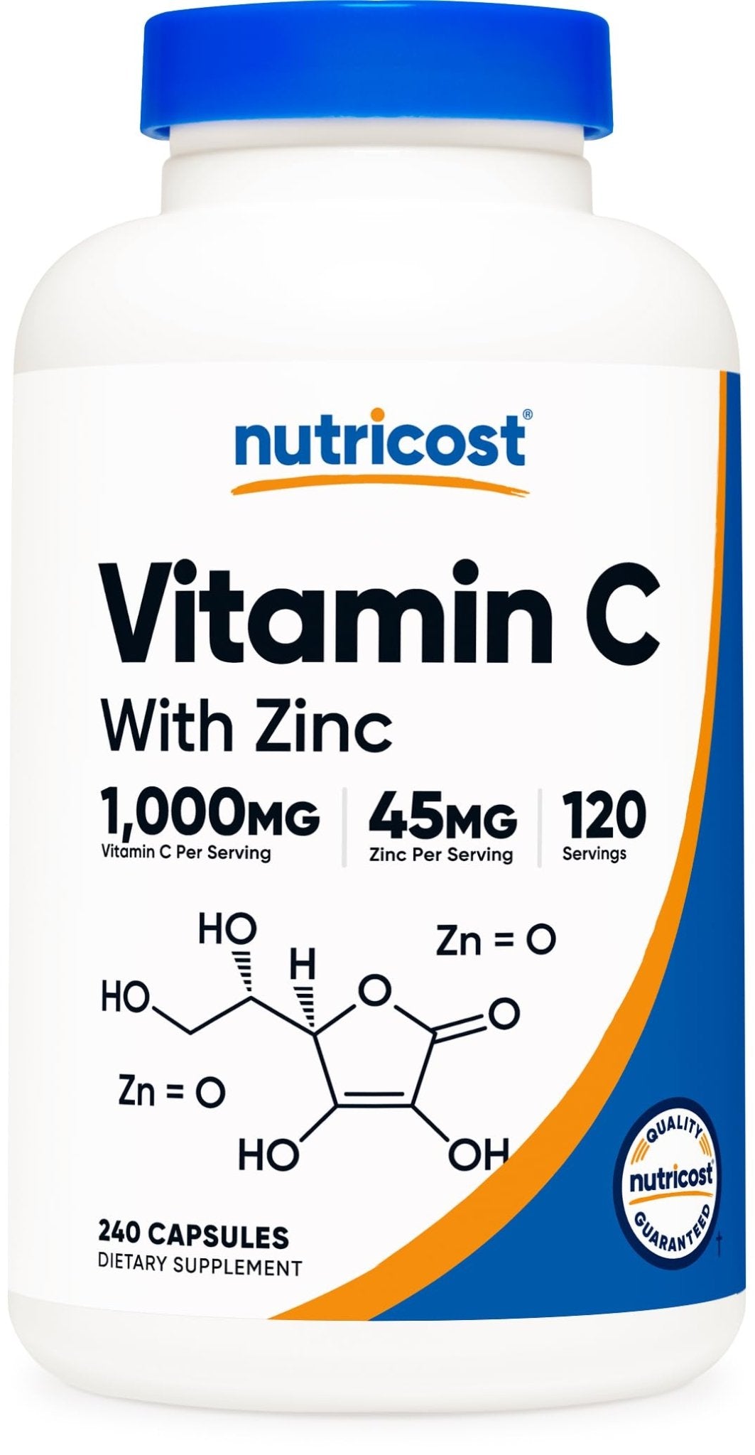 Nutricost Vitamin C with Zinc Capsules, 120 Servings - 1000mg, 45mg Zinc, Non-GMO, Gluten Free Vitamin C Supplement - FENGGESTORE20
