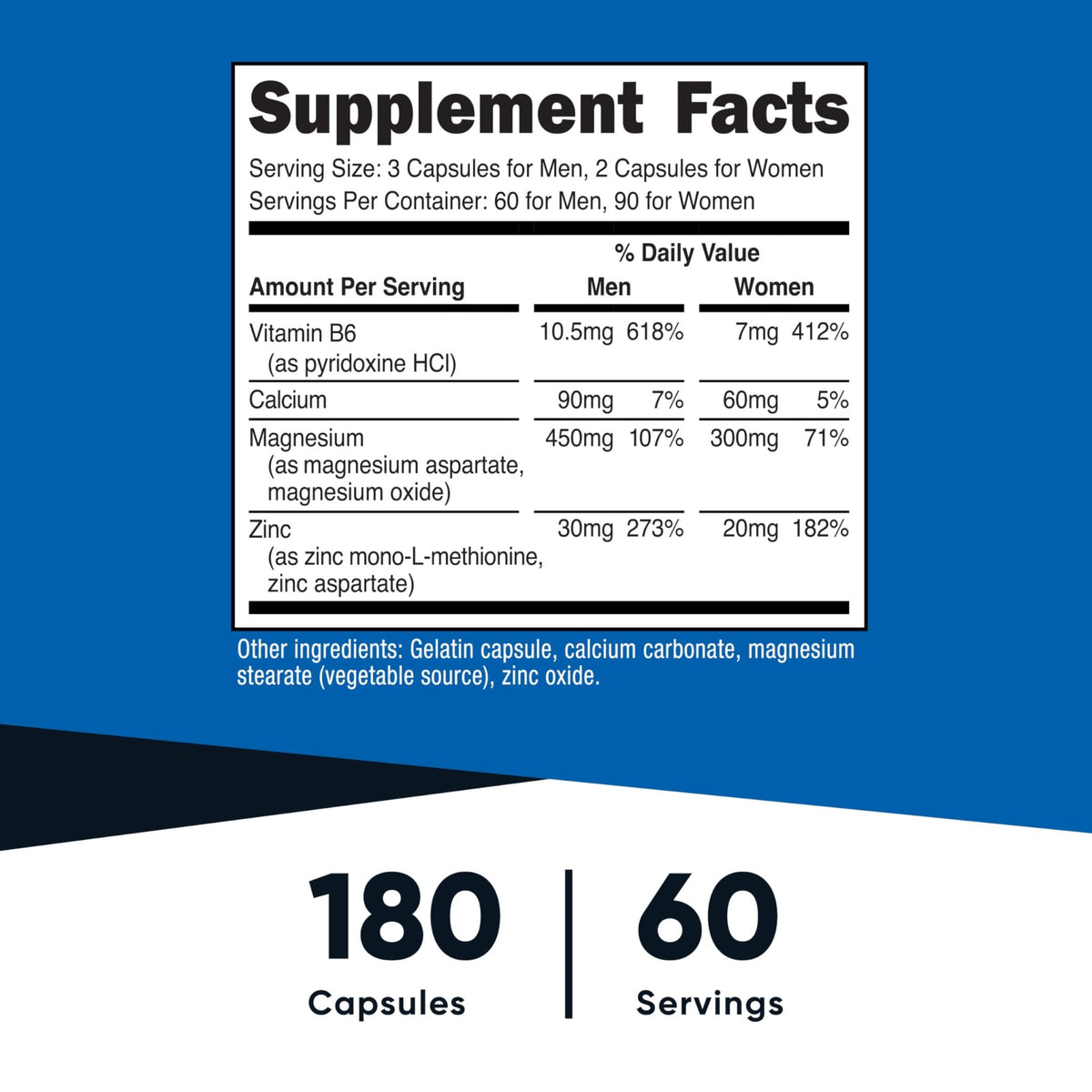 Nutricost ZMA 180 Capsules - Non-GMO and Gluten Free ZMA Supplement - FENGGESTORE20