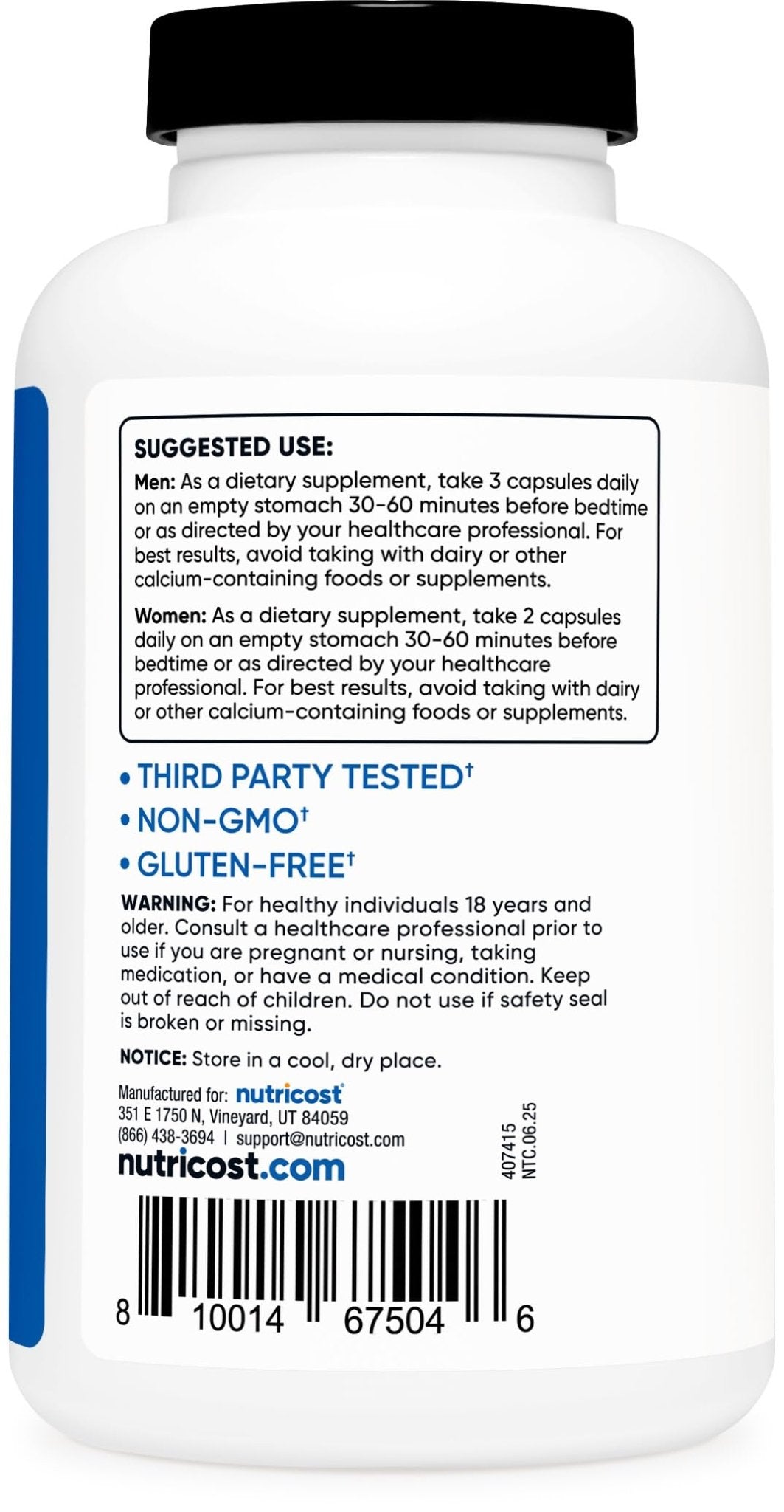 Nutricost ZMA 180 Capsules - Non-GMO and Gluten Free ZMA Supplement - FENGGESTORE20