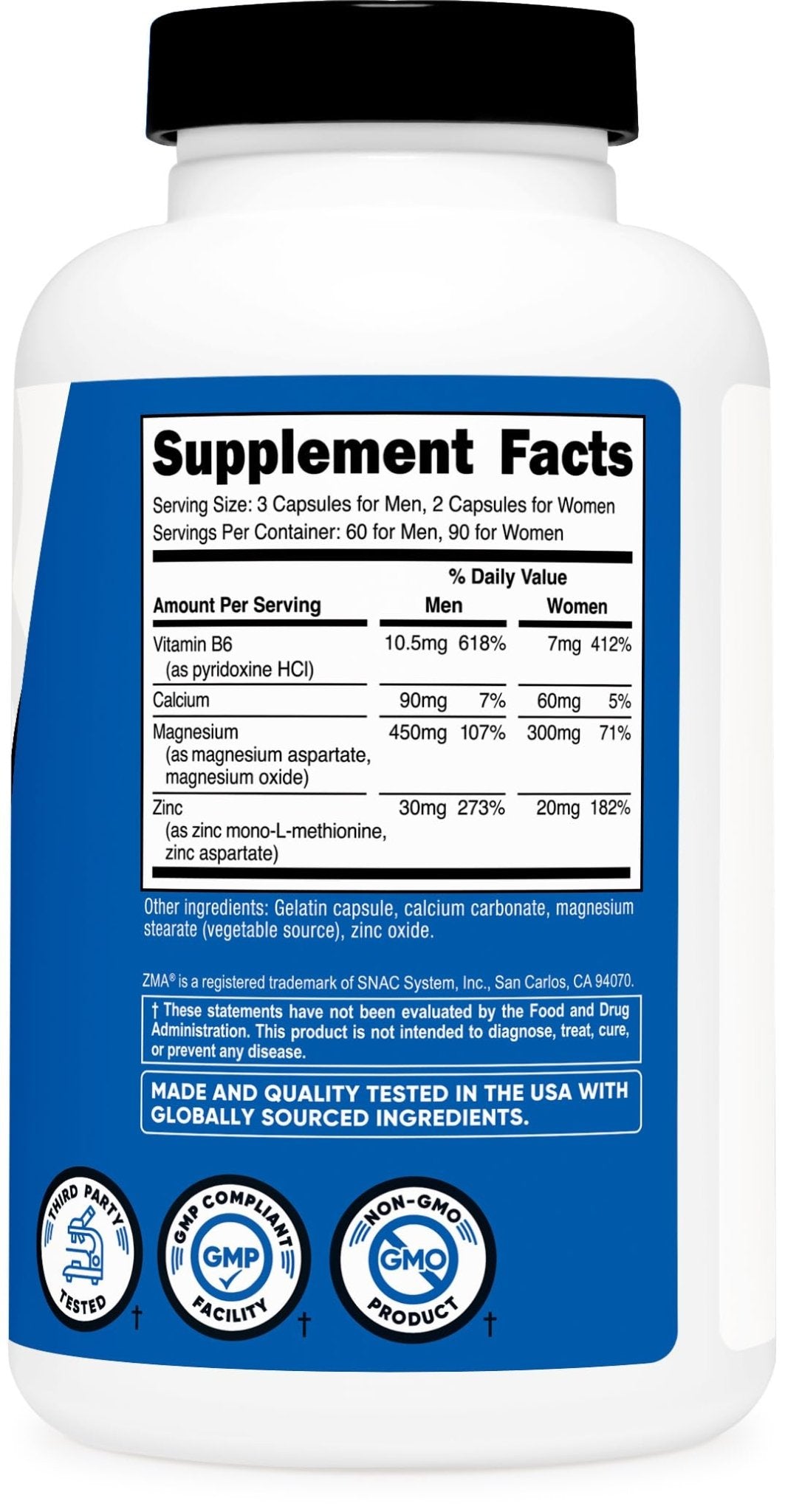 Nutricost ZMA 180 Capsules - Non-GMO and Gluten Free ZMA Supplement - FENGGESTORE20