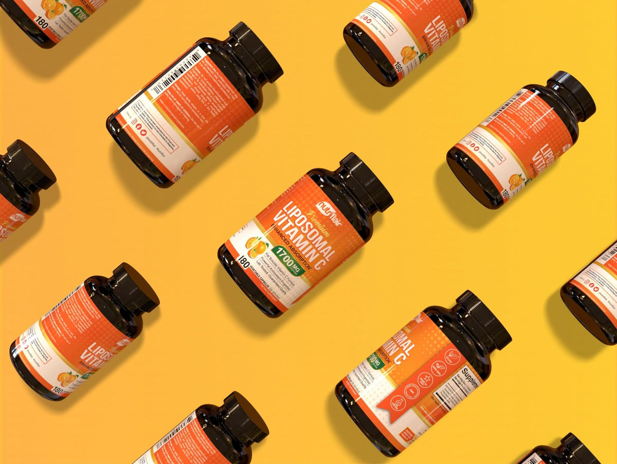 NutriFlair Liposomal Vitamin C 1700mg, 180 Capsules - High Absorption, Fat Soluble VIT C, Higher Bioavailability Immune System Support - FENGGESTORE20