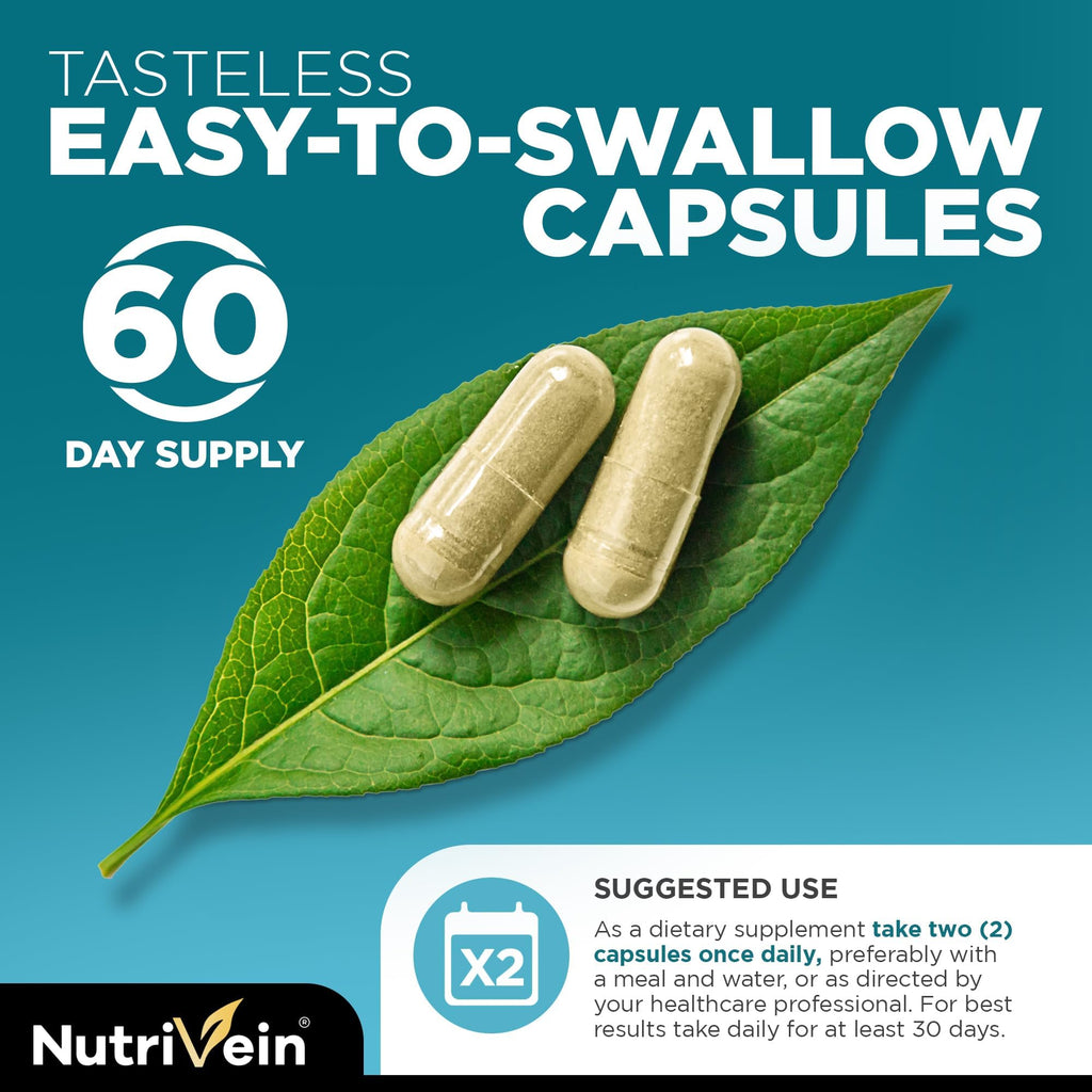 Nutrivein Organic Sea Moss 1600mg Plus Bladderwrack & Burdock - 120 Caps for Adults - Prebiotic Super-Food - Immune System & Digestive Health - FENGGESTORE20