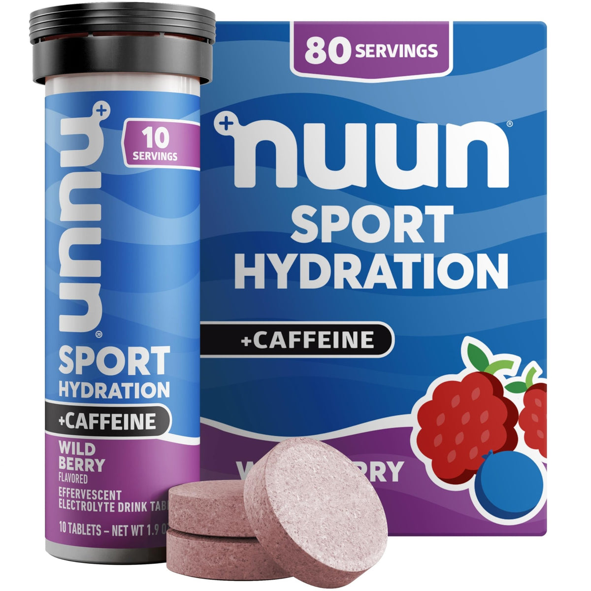Nuun, Electrolyte Drink Tabs Energy Wild Berry, 8 Count, 1.9 Ounce - FENGGESTORE20
