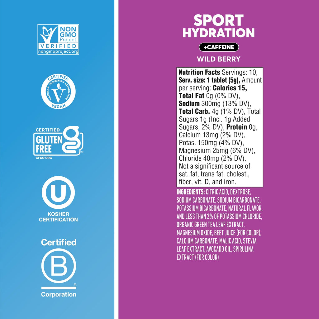 Nuun, Electrolyte Drink Tabs Energy Wild Berry, 8 Count, 1.9 Ounce - FENGGESTORE20