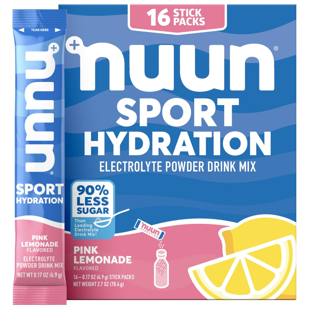 Nuun Sport Electrolyte Powder Packets with Magnesium, Calcium, Potassium, Chloride, and Sodium, Hydration Packets for On-the-Go, Pink Lemonade Flavor, Gluten Free & Vegan, - FENGGESTORE20