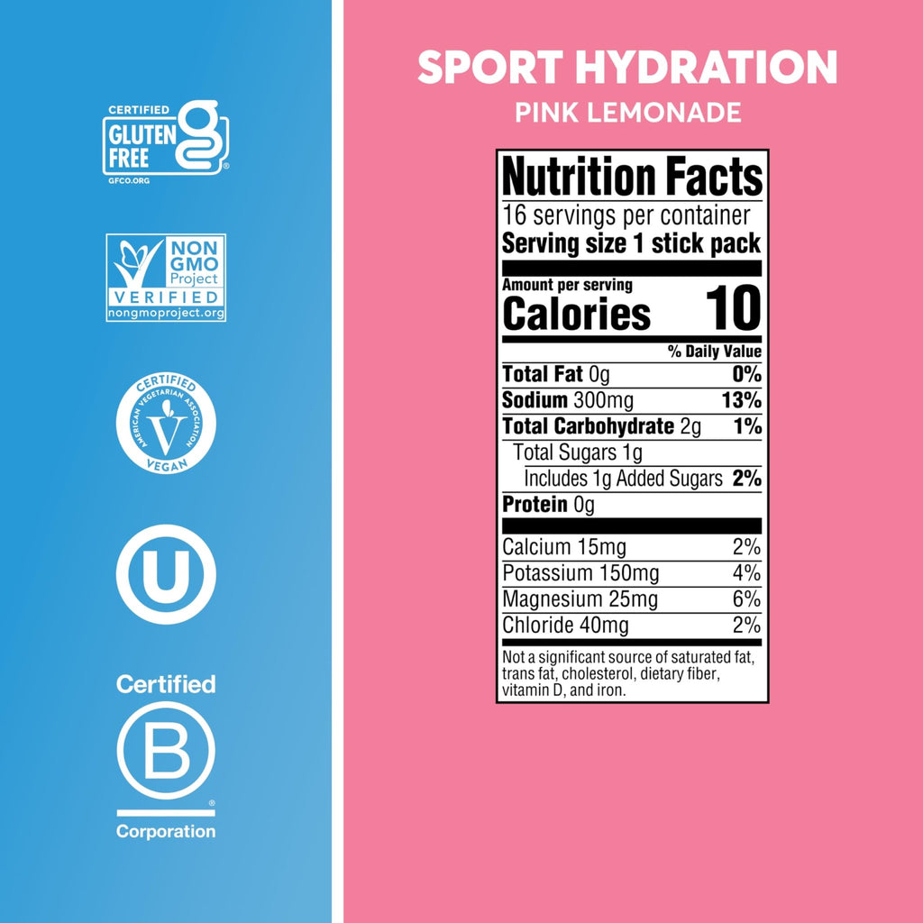 Nuun Sport Electrolyte Powder Packets with Magnesium, Calcium, Potassium, Chloride, and Sodium, Hydration Packets for On-the-Go, Pink Lemonade Flavor, Gluten Free & Vegan, - FENGGESTORE20