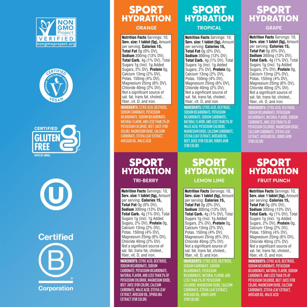 Nuun Sport Electrolyte Tablets with Magnesium, Calcium, Potassium, Chloride & Sodium, Gluten Free & Vegan, - FENGGESTORE20