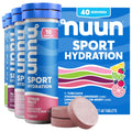 Nuun Sport Electrolyte Tablets with Magnesium, Calcium, Potassium, Chloride & Sodium, Gluten Free & Vegan, Mixed Flavor, 4 Pack (40 Servings Total) - FENGGESTORE20