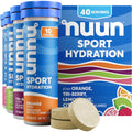 Nuun Sport Electrolyte Tablets with Magnesium, Calcium, Potassium, Chloride & Sodium, Gluten Free & Vegan, Mixed Flavors, 4 Pack (40 Servings Total) - FENGGESTORE20