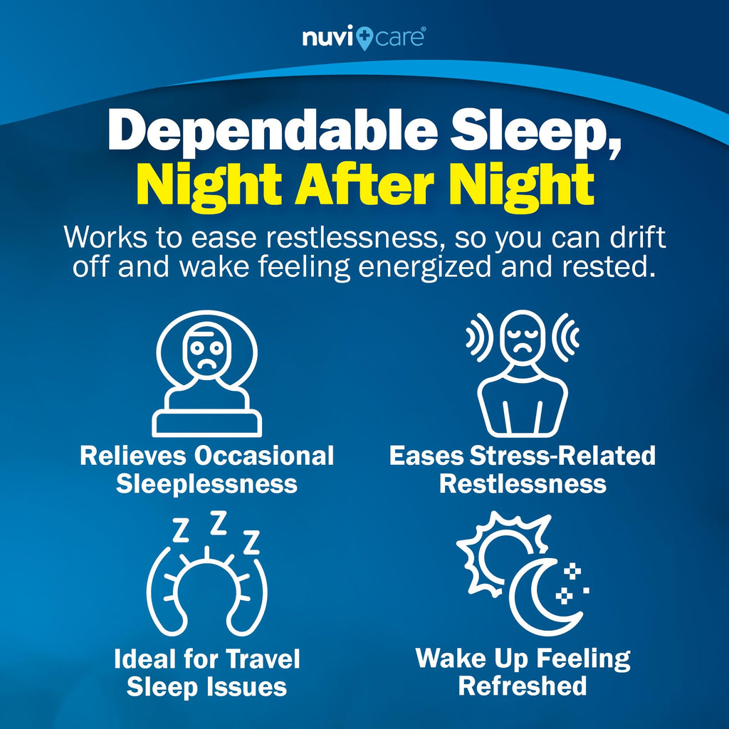 NUVICARE Maximum Strength SleepAid Soft Gels - Nighttime Sleep Aid with Diphenhydramine HCl 50mg - Non Habit Forming Sleeping Pills for Adults - Extra Strong OTC Sleep Aids for Adults (100 Count) - FENGGESTORE20