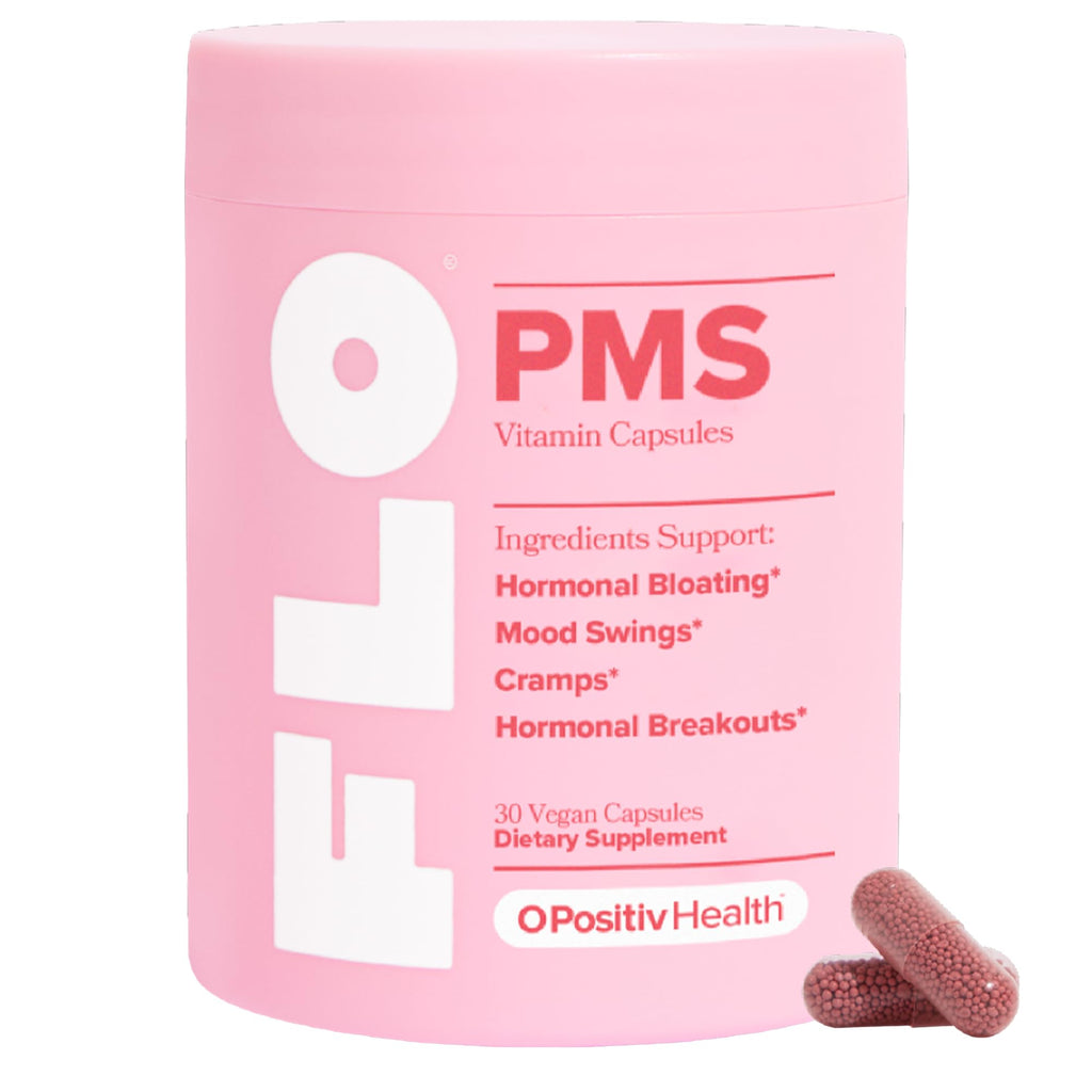O Positiv FLO PMS Vitamins for Women, 30 Servings (Pack of 1) - Proactive PMS Relief - Targets Hormonal Breakouts, Bloating, Cramps - FENGGESTORE20