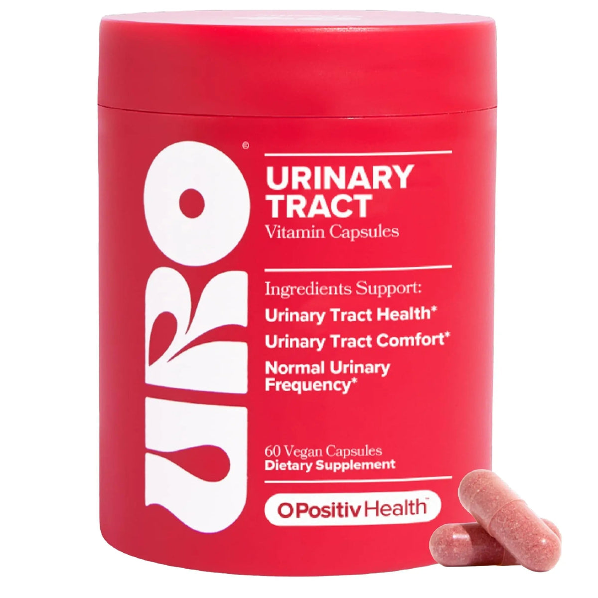O Positiv URO Urinary Tract Health Supplement for Women, 60 Count (Pack of 1) - Urinary Support Vitamins with Pacran Complete Cranberry Extract, D-Mannose, & Vitamin C - Vegan & Gluten-Free - FENGGESTORE20