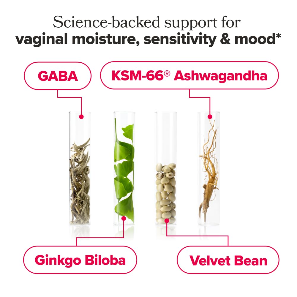O Positiv URO Vaginal Moisture & Mood – Formulated to Support Vaginal Moisture, Mood & Relaxation – with KSM-66® Ashwagandha, Ginkgo Biloba, Mucuna pruriens, and GABA – 30 Servings - FENGGESTORE20