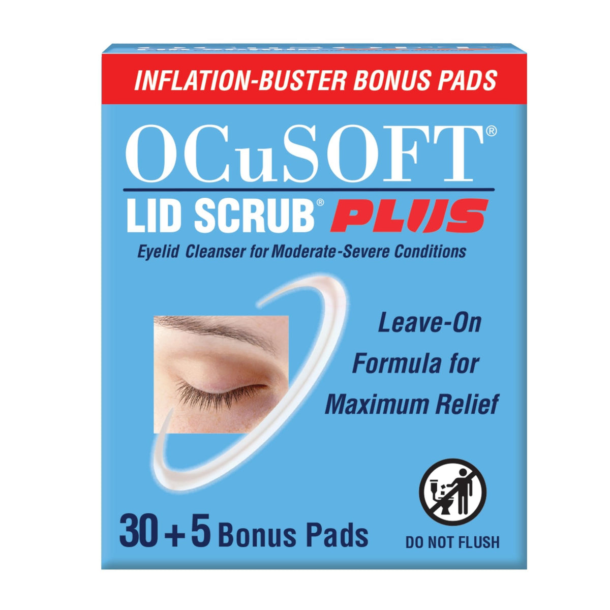 OCuSOFT Lid Scrub PLUS 35 - Pre-Moistened Leave-On Eyelid Wipes for Moderate to Severe Conditions - FENGGESTORE20