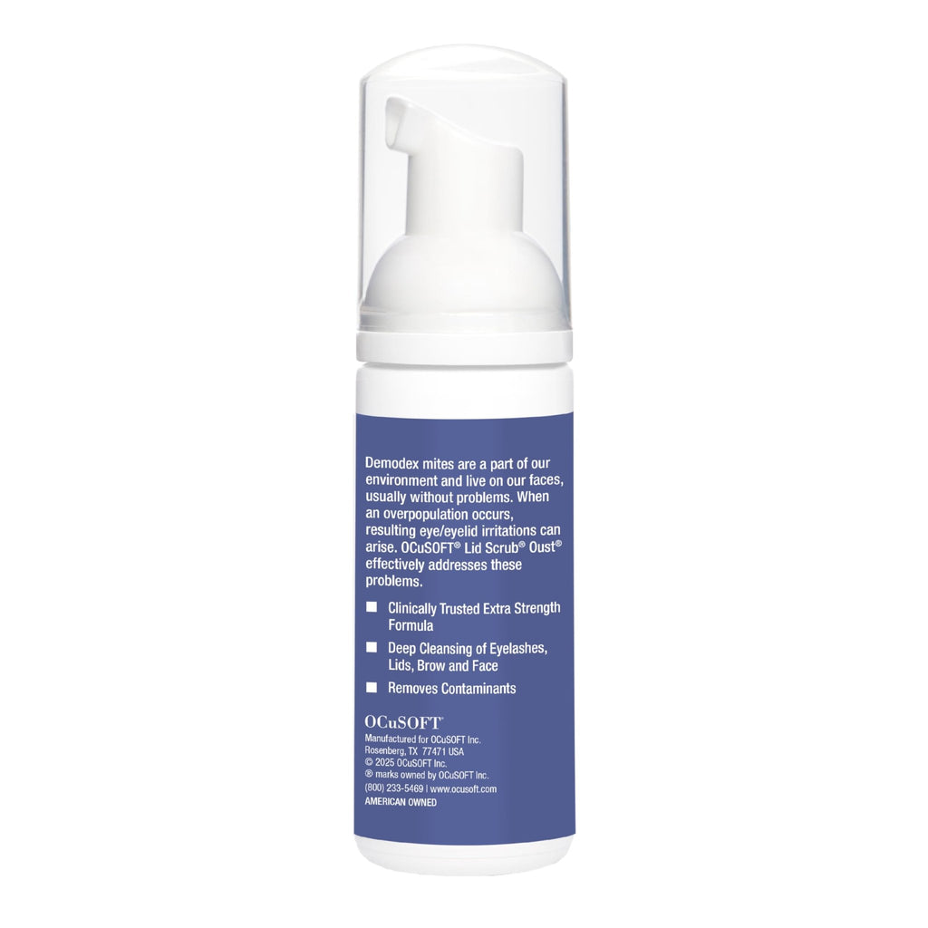 OCuSOFT Oust Demodex Foam Cleanser - Extra Strength - Foaming Cleanser for Eyelids & Eyelashes with Tea Tree Oil - FENGGESTORE20