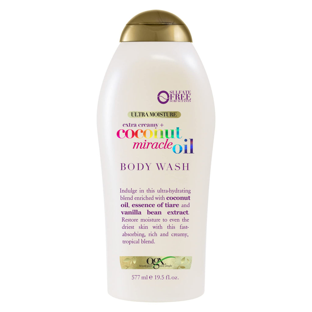 OGX Extra Creamy + Coconut Miracle Oil Ultra Moisture Body Wash, Rich Shower Gel for Dry Skin Infused with Coconut Oil - FENGGESTORE20