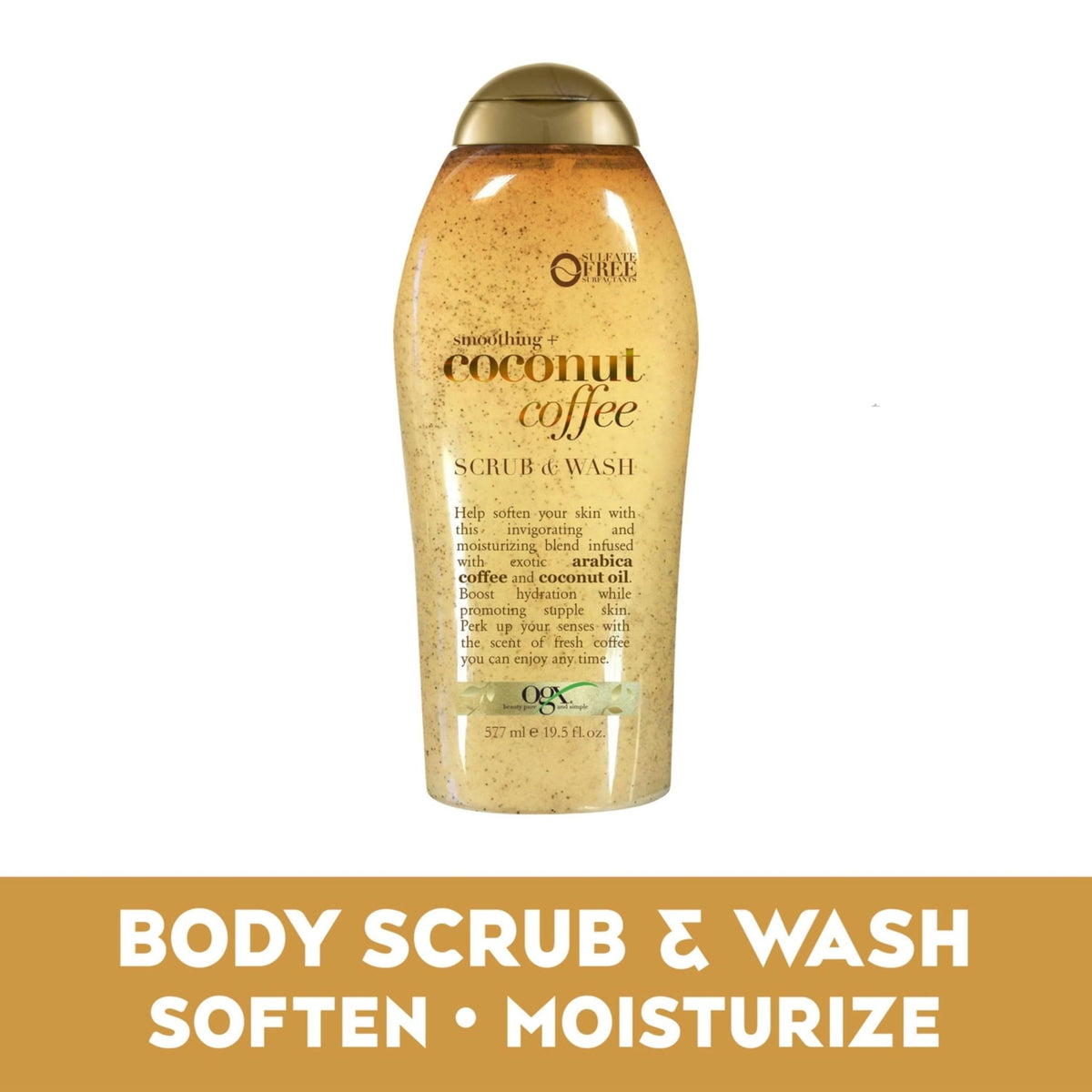 OGX Smoothing + Coconut Coffee Exfoliating Body Scrub with Arabica Coffee & Coconut Oil - FENGGESTORE20