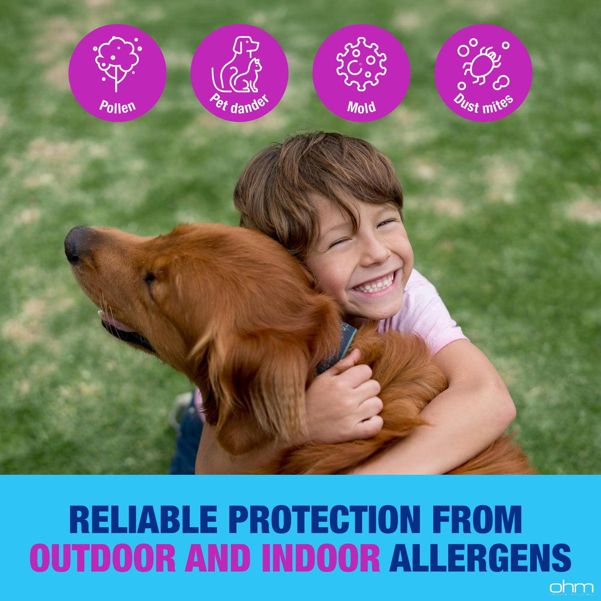 Ohm Children's Allergy Medicine, Loratadine 5mg, Chewable Tablets (30 Count) Bubblegum Flavor, Non-Drowsy Antihistamine, 24-Hour Allergy Relief for Runny Nose, Watery Eyes, Itchy Throat & Nose - FENGGESTORE20