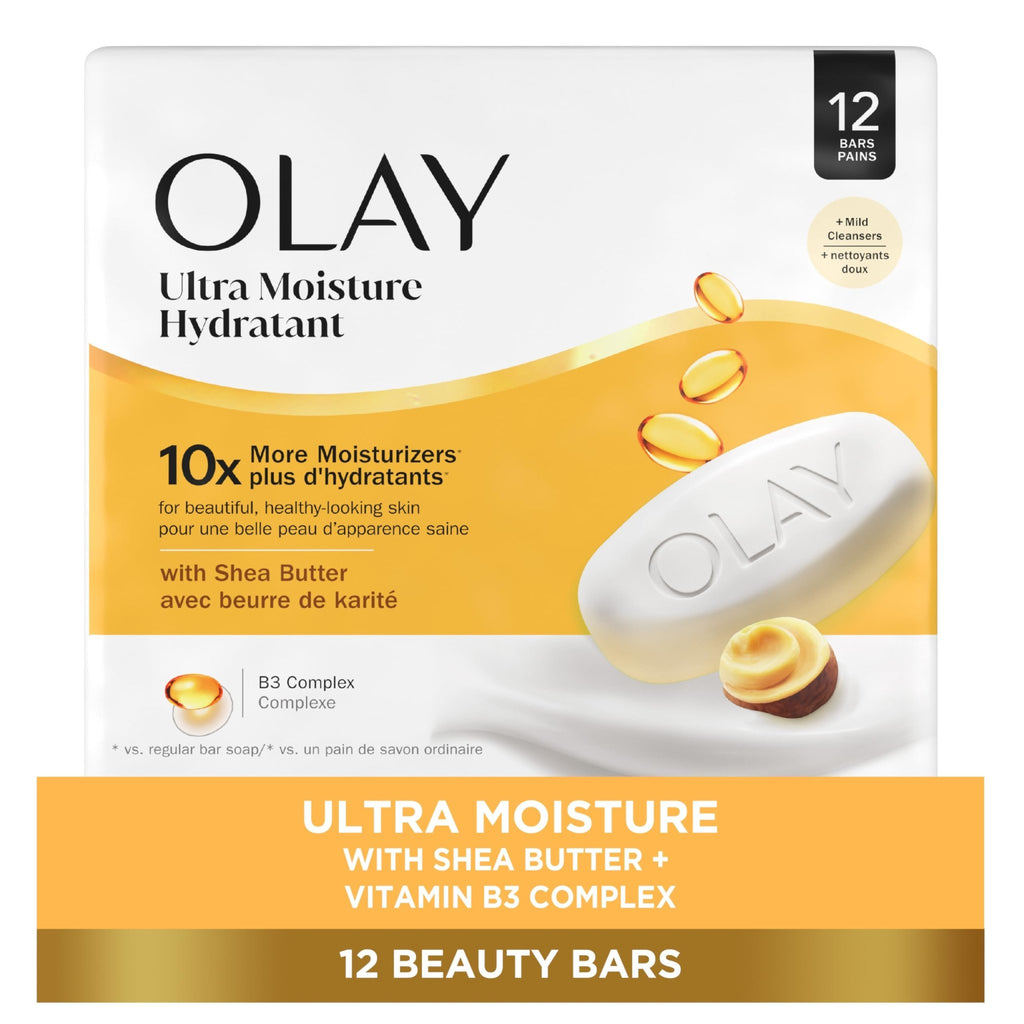 Olay Beauty Bar, Ultra Moisture,10x More Moisturizers, Nourishing Conditioners, Smooth & Gentle on Skin, Vitamin B3 Complex - FENGGESTORE20