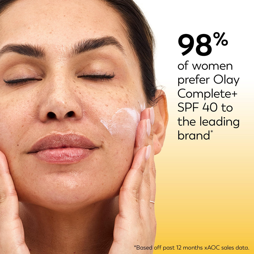 Olay Complete+ Face Moisturizer with Sunscreen SPF 40, For Sensitive Skin, Broad Spectrum Sun Protection, Fragrence-Free - FENGGESTORE20