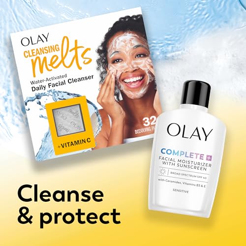 Olay Complete+ Face Moisturizer with Sunscreen SPF 40, For Sensitive Skin, Broad Spectrum Sun Protection, Fragrence-Free - FENGGESTORE20
