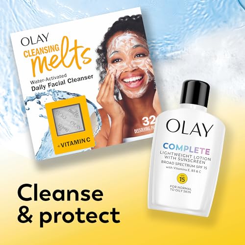 Olay Face Moisturizer, Complete with Sunscreen SPF 15, Daily Facial Lotion for Normal Skin, Lightweight Hydrating Broad Spectrum Sun Protection - FENGGESTORE20