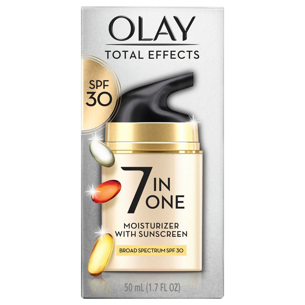 Olay Facial Moisturizing Lotion SPF 30 Total Effects for Dry Skin, 7 Benefits including Minimize Pores, Anti-Aging, 1.7 oz - FENGGESTORE20